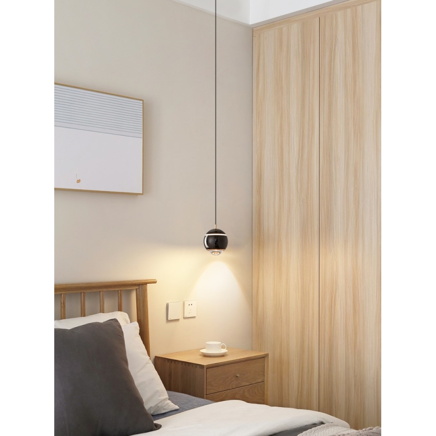 Immax NEO 07220L - LED Pritemdomas pakabinamas sietynas DORMINE LED/6W/230V blizgi juoda Tuya + nuotolinio valdymo pultas