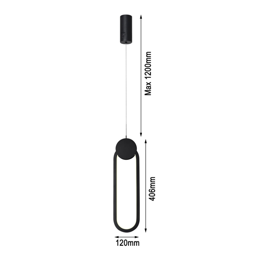 Immax NEO 07232L - LED Reguliuojamas pakabinamas sietynas NEO LITE OVALE LED/22W/230V 2700-6500K Wi-Fi Tuya + nuotolinio valdymo pultas
