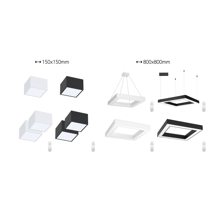 Immax NEO 07239L - LED Pritemdomas lubinis šviestuvas CANTO LED/60W/230V juoda Tuya + nuotolinio valdymo pultas