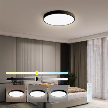 Immax NEO 07248L - LED Pritemdomas lubinis šviestuvas NEO LITE SEMPLICI LED/36W/230V 3000-6000K Wi-Fi Tuya juoda + nuotolinio valdymo pultas