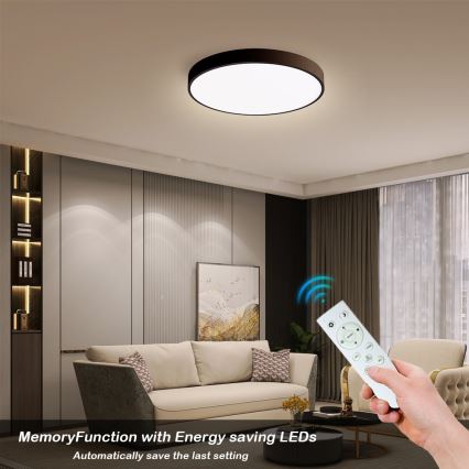 Immax NEO 07248L - LED Pritemdomas lubinis šviestuvas NEO LITE SEMPLICI LED/36W/230V 3000-6000K Wi-Fi Tuya juoda + nuotolinio valdymo pultas
