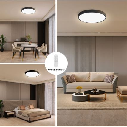 Immax NEO 07248L - LED Pritemdomas lubinis šviestuvas NEO LITE SEMPLICI LED/36W/230V 3000-6000K Wi-Fi Tuya juoda + nuotolinio valdymo pultas