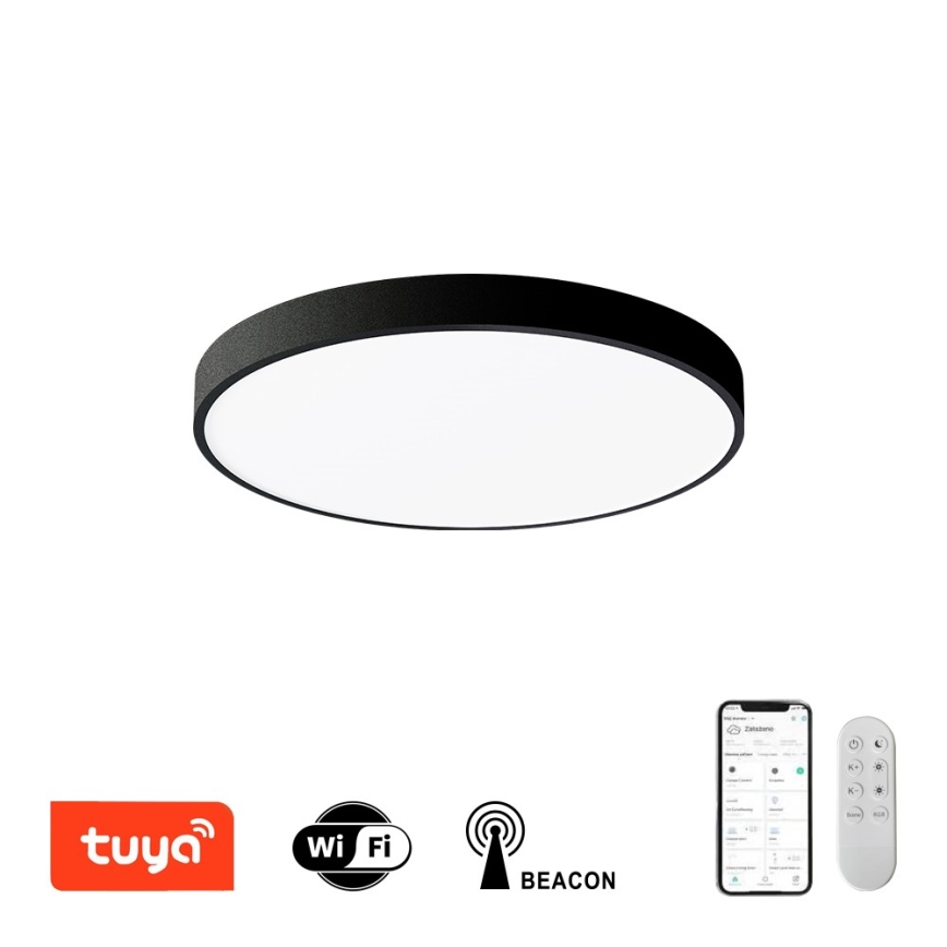 Immax NEO 07248L - LED Pritemdomas lubinis šviestuvas NEO LITE SEMPLICI LED/36W/230V 3000-6000K Wi-Fi Tuya juoda + nuotolinio valdymo pultas