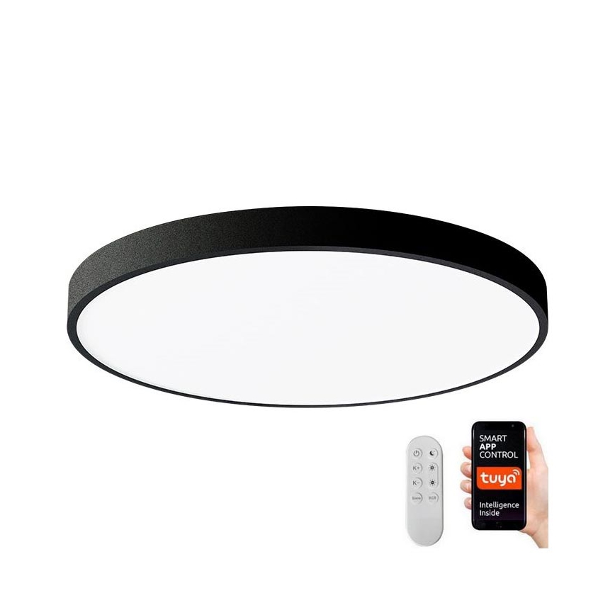 Immax NEO 07249L - LED Pritemdomas lubinis šviestuvas NEO LITE SEMPLICI LED/48W/230V 3000-6000K Wi-Fi Tuya juoda + nuotolinio valdymo pultas