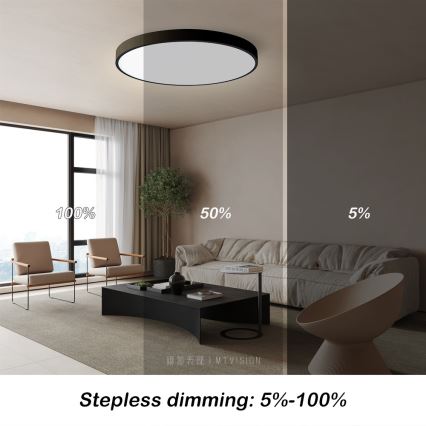 Immax NEO 07250L - LED Pritemdomas lubinis šviestuvas NEO LITE SEMPLICI LED/60W/230V 3000-6000K Wi-Fi Tuya juoda + nuotolinio valdymo pultas
