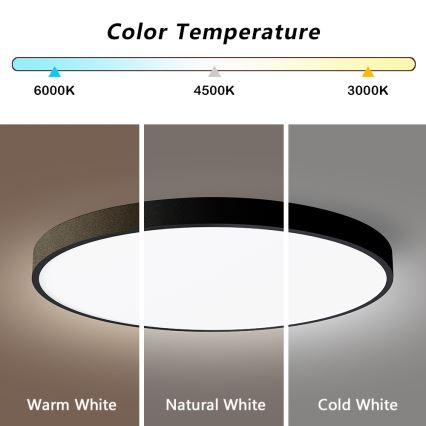 Immax NEO 07250L - LED Pritemdomas lubinis šviestuvas NEO LITE SEMPLICI LED/60W/230V 3000-6000K Wi-Fi Tuya juoda + nuotolinio valdymo pultas