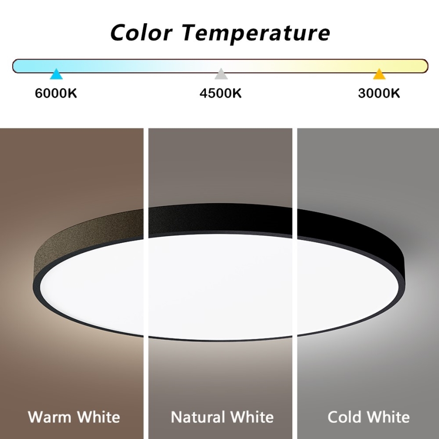 Immax NEO 07250L - LED Pritemdomas lubinis šviestuvas NEO LITE SEMPLICI LED/60W/230V 3000-6000K Wi-Fi Tuya juoda + nuotolinio valdymo pultas