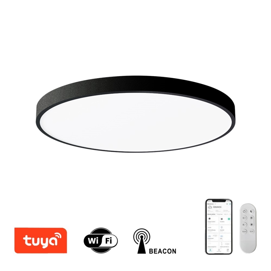 Immax NEO 07250L - LED Pritemdomas lubinis šviestuvas NEO LITE SEMPLICI LED/60W/230V 3000-6000K Wi-Fi Tuya juoda + nuotolinio valdymo pultas