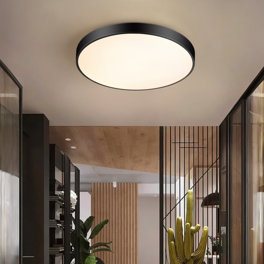 Immax NEO 07250L - LED Pritemdomas lubinis šviestuvas NEO LITE SEMPLICI LED/60W/230V 3000-6000K Wi-Fi Tuya juoda + nuotolinio valdymo pultas