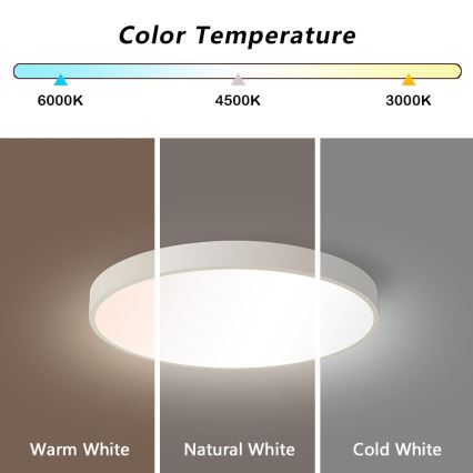Immax NEO 07251L - LED Pritemdomas lubinis šviestuvas NEO LITE SEMPLICI LED/36W/230V 3000-6000K Wi-Fi Tuya balta + nuotolinio valdymo pultas