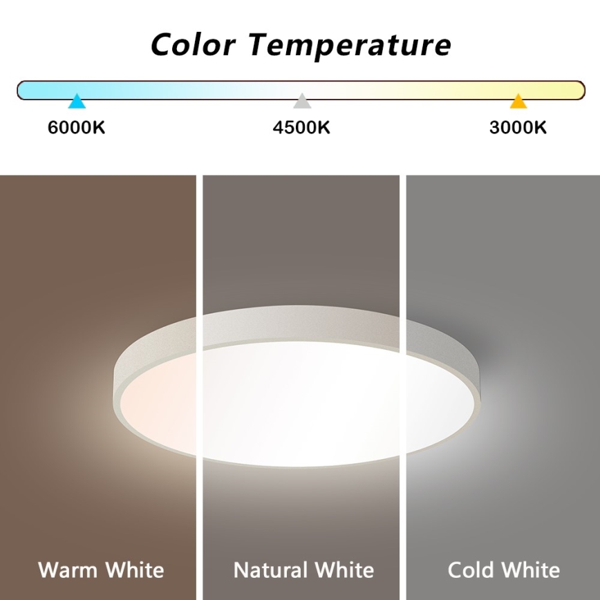 Immax NEO 07251L - LED Pritemdomas lubinis šviestuvas NEO LITE SEMPLICI LED/36W/230V 3000-6000K Wi-Fi Tuya balta + nuotolinio valdymo pultas