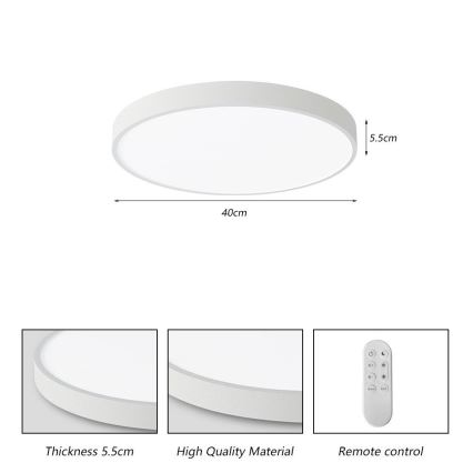Immax NEO 07251L - LED Pritemdomas lubinis šviestuvas NEO LITE SEMPLICI LED/36W/230V 3000-6000K Wi-Fi Tuya balta + nuotolinio valdymo pultas