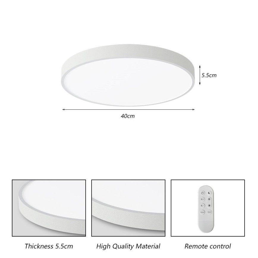 Immax NEO 07251L - LED Pritemdomas lubinis šviestuvas NEO LITE SEMPLICI LED/36W/230V 3000-6000K Wi-Fi Tuya balta + nuotolinio valdymo pultas