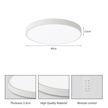 Immax NEO 07251L - LED Pritemdomas lubinis šviestuvas NEO LITE SEMPLICI LED/36W/230V 3000-6000K Wi-Fi Tuya balta + nuotolinio valdymo pultas