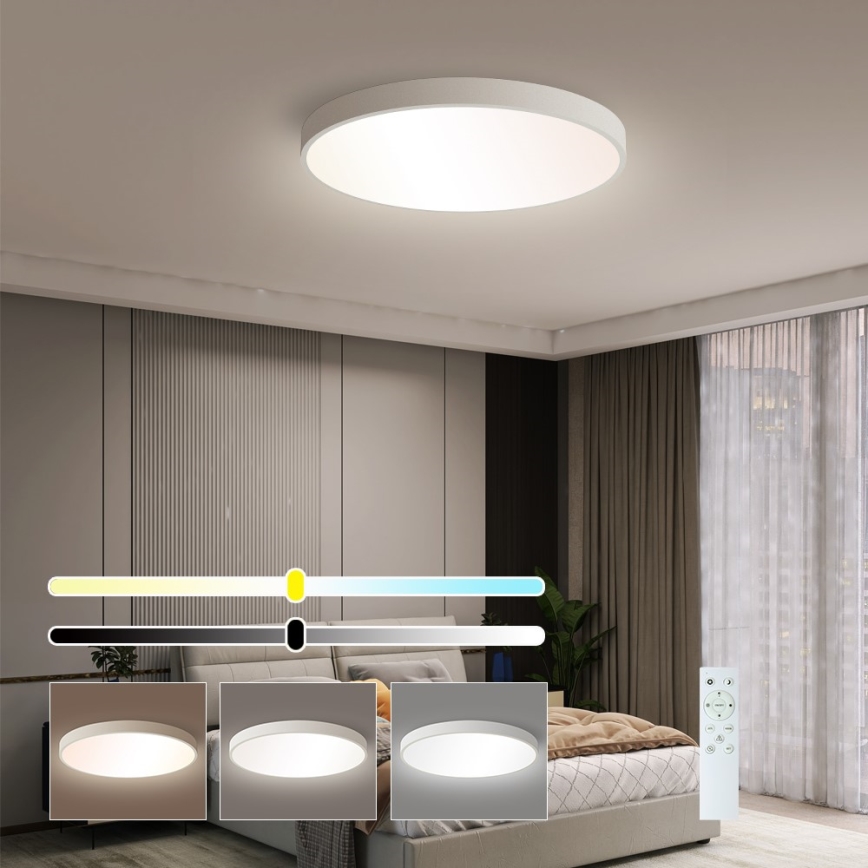 Immax NEO 07252L - LED Pritemdomas lubinis šviestuvas NEO LITE SEMPLICI LED/48W/230V 3000-6000K Wi-Fi Tuya balta + nuotolinio valdymo pultas