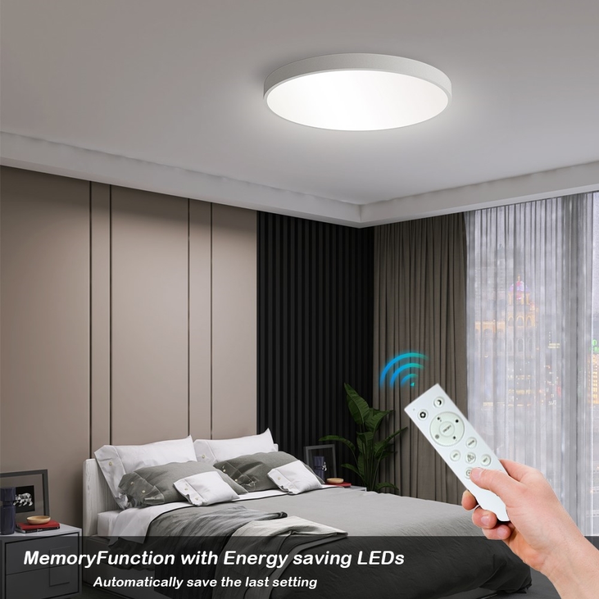 Immax NEO 07252L - LED Pritemdomas lubinis šviestuvas NEO LITE SEMPLICI LED/48W/230V 3000-6000K Wi-Fi Tuya balta + nuotolinio valdymo pultas