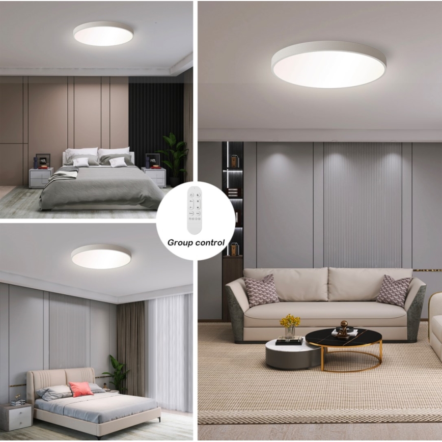 Immax NEO 07252L - LED Pritemdomas lubinis šviestuvas NEO LITE SEMPLICI LED/48W/230V 3000-6000K Wi-Fi Tuya balta + nuotolinio valdymo pultas