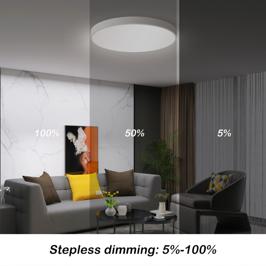 Immax NEO 07252L - LED Pritemdomas lubinis šviestuvas NEO LITE SEMPLICI LED/48W/230V 3000-6000K Wi-Fi Tuya balta + nuotolinio valdymo pultas