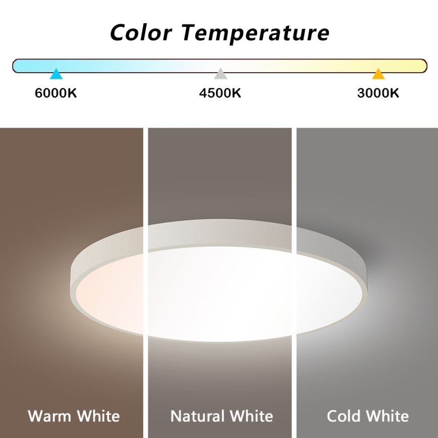 Immax NEO 07252L - LED Pritemdomas lubinis šviestuvas NEO LITE SEMPLICI LED/48W/230V 3000-6000K Wi-Fi Tuya balta + nuotolinio valdymo pultas