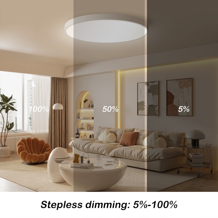 Immax NEO 07253L - LED Pritemdomas lubinis šviestuvas NEO LITE SEMPLICI LED/60W/230V 3000-6000K Wi-Fi Tuya balta + nuotolinio valdymo pultas