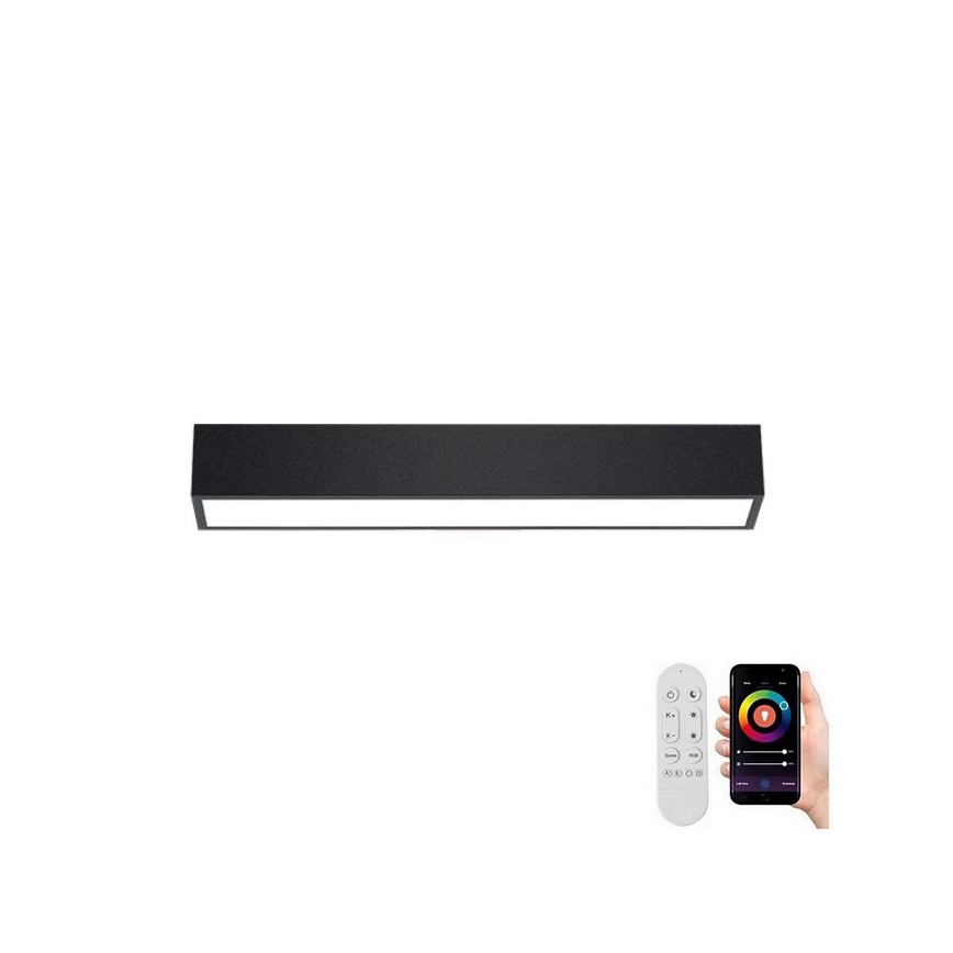 Immax NEO 07254L - LED Pritemdomas lubinis šviestuvas NEO LITE LUNGO LED/20W/230V 3000-6000K Wi-Fi Tuya juoda + nuotolinio valdymo pultas