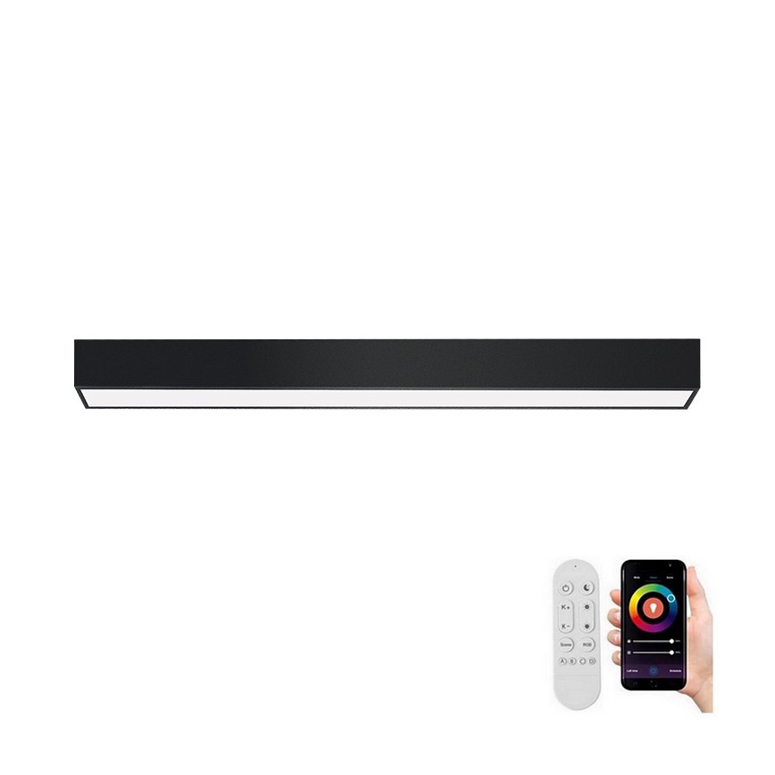 Immax NEO 07255L - LED Pritemdomas lubinis šviestuvas NEO LITE LUNGO LED/20W/230V 3000-6000K Wi-Fi Tuya juoda + nuotolinio valdymo pultas