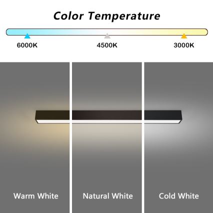 Immax NEO 07255L - LED Pritemdomas lubinis šviestuvas NEO LITE LUNGO LED/20W/230V 3000-6000K Wi-Fi Tuya juoda + nuotolinio valdymo pultas