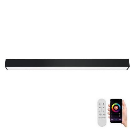 Immax NEO 07256L - LED Pritemdomas lubinis šviestuvas NEO LITE LUNGO LED/38W/230V 3000-6000K Wi-Fi Tuya juoda + nuotolinio valdymo pultas