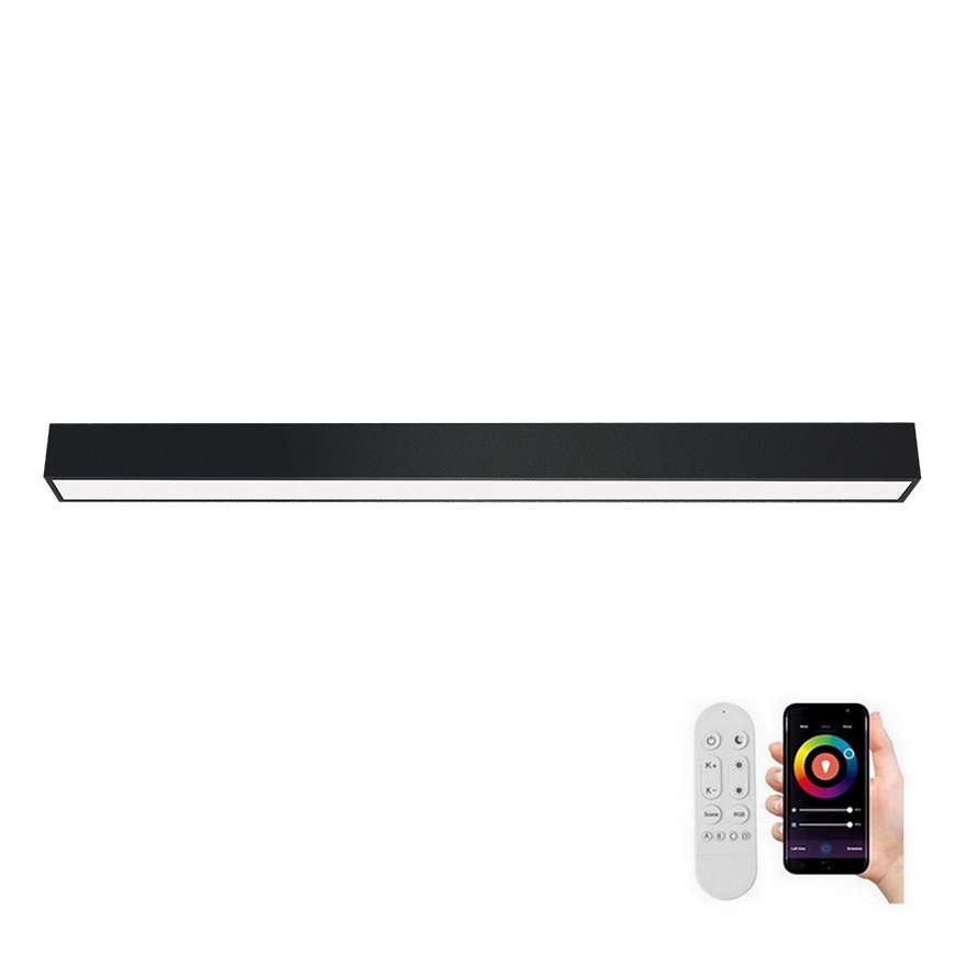 Immax NEO 07256L - LED Pritemdomas lubinis šviestuvas NEO LITE LUNGO LED/38W/230V 3000-6000K Wi-Fi Tuya juoda + nuotolinio valdymo pultas