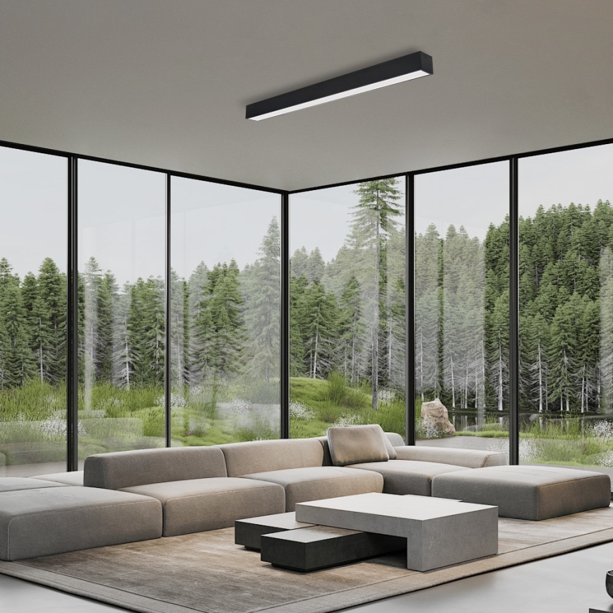 Immax NEO 07256L - LED Pritemdomas lubinis šviestuvas NEO LITE LUNGO LED/38W/230V 3000-6000K Wi-Fi Tuya juoda + nuotolinio valdymo pultas