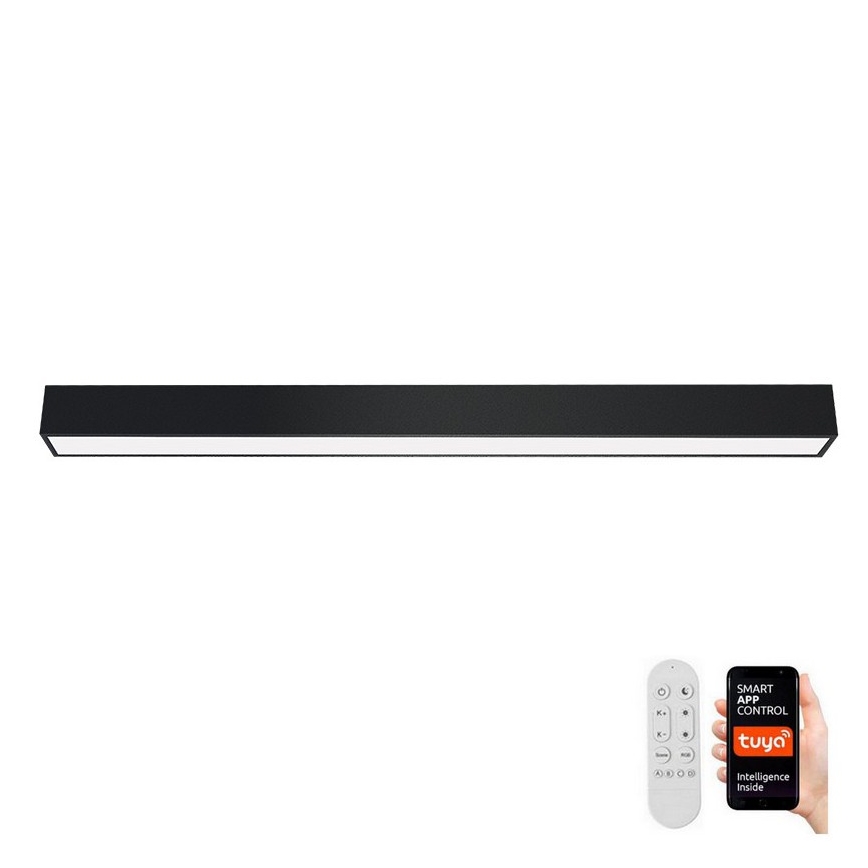 Immax NEO 07256L - LED Pritemdomas lubinis šviestuvas NEO LITE LUNGO LED/38W/230V 3000-6000K Wi-Fi Tuya juoda + nuotolinio valdymo pultas