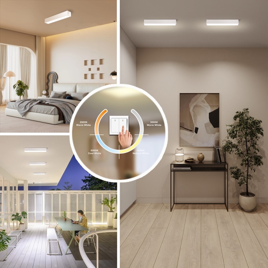 Immax NEO 07257L - LED Pritemdomas lubinis šviestuvas NEO LITE LUNGO LED/20W/230V 3000-6000K Wi-Fi Tuya balta + nuotolinio valdymo pultas