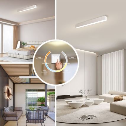 Immax NEO 07258L - LED Pritemdomas lubinis šviestuvas NEO LITE LUNGO LED/29W/230V 3000-6000K Wi-Fi Tuya balta + nuotolinio valdymo pultas