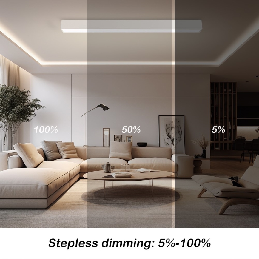 Immax NEO 07259L - LED Pritemdomas lubinis šviestuvas NEO LITE LUNGO LED/38W/230V 3000-6000K Wi-Fi Tuya balta + nuotolinio valdymo pultas