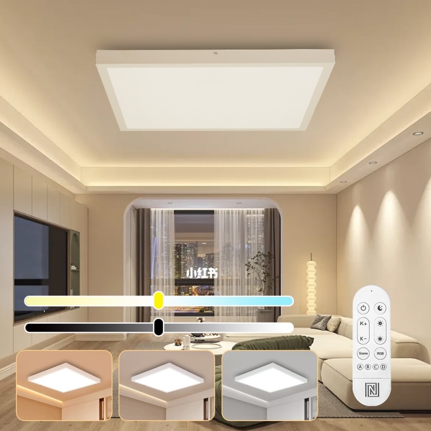 Immax NEO 07277L - LED pritemdomas lubinis vonios šviestuvas NEO LITE FRAME LED/50W/230V IP44 Wi-Fi Tuya +remote kontrolė balta
