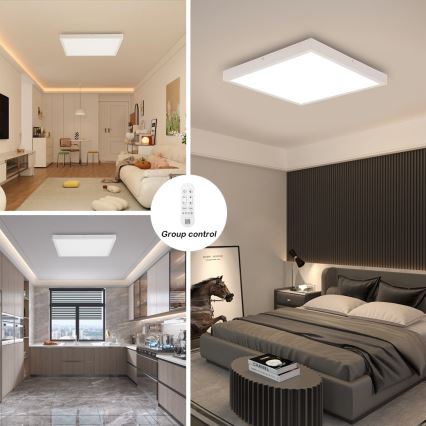 Immax NEO 07277L - LED pritemdomas lubinis vonios šviestuvas NEO LITE FRAME LED/50W/230V IP44 Wi-Fi Tuya +remote kontrolė balta