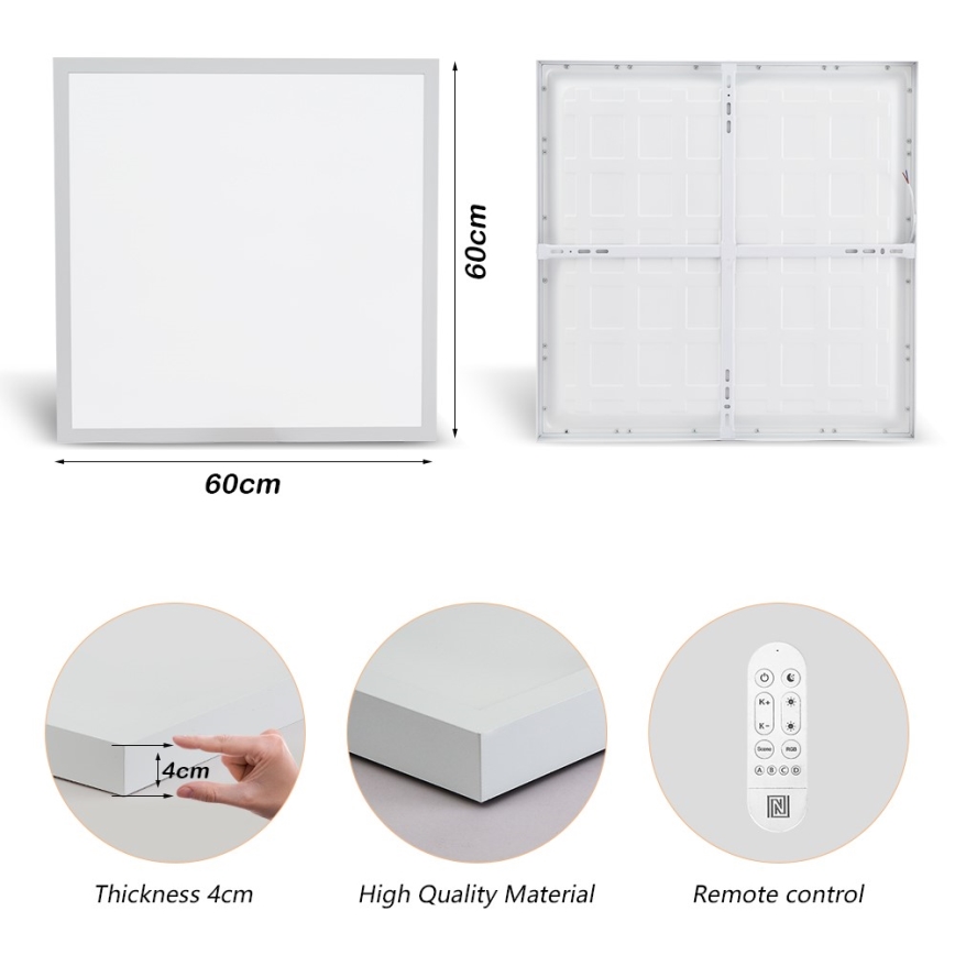 Immax NEO 07277L - LED pritemdomas lubinis vonios šviestuvas NEO LITE FRAME LED/50W/230V IP44 Wi-Fi Tuya +remote kontrolė balta