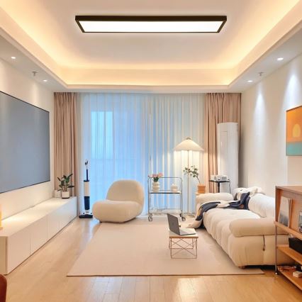 Immax NEO 07278L - LED pritemdomas lubinis vonios šviestuvas NEO LITE FRAME LED/50W/230V IP44 Wi-Fi Tuya + nuotolinio valdymo pultas juoda