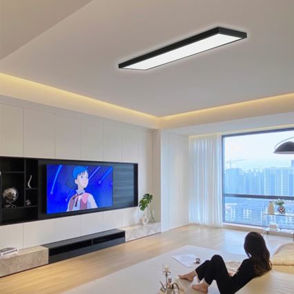 Immax NEO 07278L - LED pritemdomas lubinis vonios šviestuvas NEO LITE FRAME LED/50W/230V IP44 Wi-Fi Tuya + nuotolinio valdymo pultas juoda