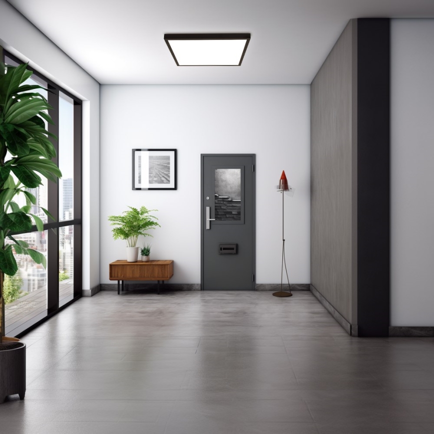 Immax NEO 07279L - LED pritemdomas lubinis vonios šviestuvas NEO LITE FRAME LED/50W/230V IP44 Wi-Fi Tuya + nuotolinio valdymo pultas juoda