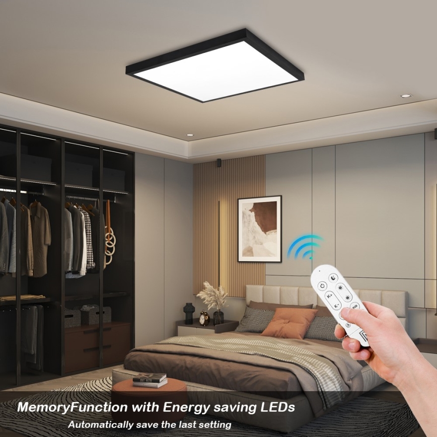 Immax NEO 07279L - LED pritemdomas lubinis vonios šviestuvas NEO LITE FRAME LED/50W/230V IP44 Wi-Fi Tuya + nuotolinio valdymo pultas juoda