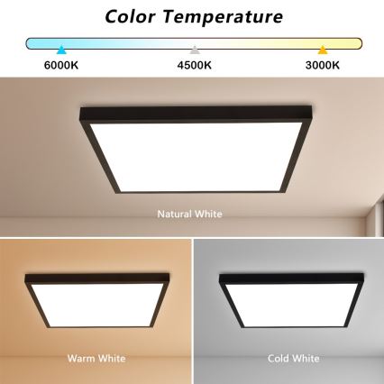 Immax NEO 07279L - LED pritemdomas lubinis vonios šviestuvas NEO LITE FRAME LED/50W/230V IP44 Wi-Fi Tuya + nuotolinio valdymo pultas juoda
