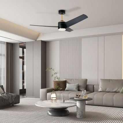 Immax NEO 07280L - LED Reguliuojamas lubinis ventiliatorius BEAUTY LED/18W/230V Wi-Fi Tuya juoda + nuotolinio valdymo pultas