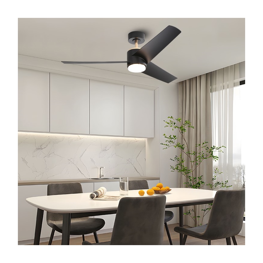 Immax NEO 07280L - LED Reguliuojamas lubinis ventiliatorius BEAUTY LED/18W/230V Wi-Fi Tuya juoda + nuotolinio valdymo pultas