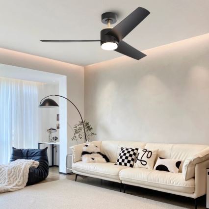 Immax NEO 07280L - LED Reguliuojamas lubinis ventiliatorius BEAUTY LED/18W/230V Wi-Fi Tuya juoda + nuotolinio valdymo pultas