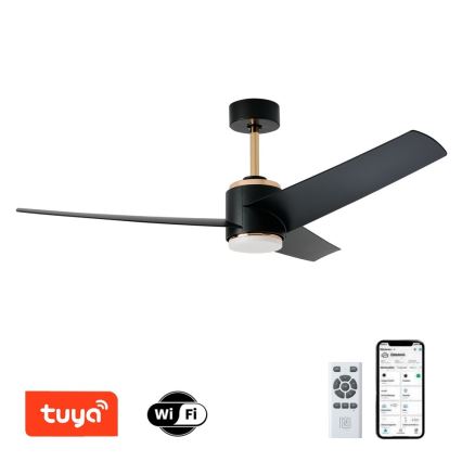 Immax NEO 07280L - LED Reguliuojamas lubinis ventiliatorius BEAUTY LED/18W/230V Wi-Fi Tuya juoda + nuotolinio valdymo pultas