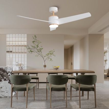 Immax NEO 07281L - LED+CCT reguliuojamas lubinis ventiliatorius BEAUTY LED/18W/230V 3000/4000/6000K Wi-Fi Tuya skersmuo 132 cm + nuotolinis pultas