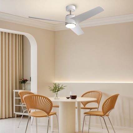 Immax NEO 07282L - LED+CCT reguliuojamas lubinis ventiliatorius BEAUTY LED/18W/230V 3000/4000/6000K Wi‑Fi Tuya skersmuo 132 cm + nuotolinis pultas