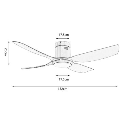 Immax NEO 07282L - LED+CCT lubų ventiliatorius su dimeriuojamu LED apšvietimu PURE LED/24W/230V 3000/4000/6000K Wi‑Fi Tuya + nuotolinis pultas