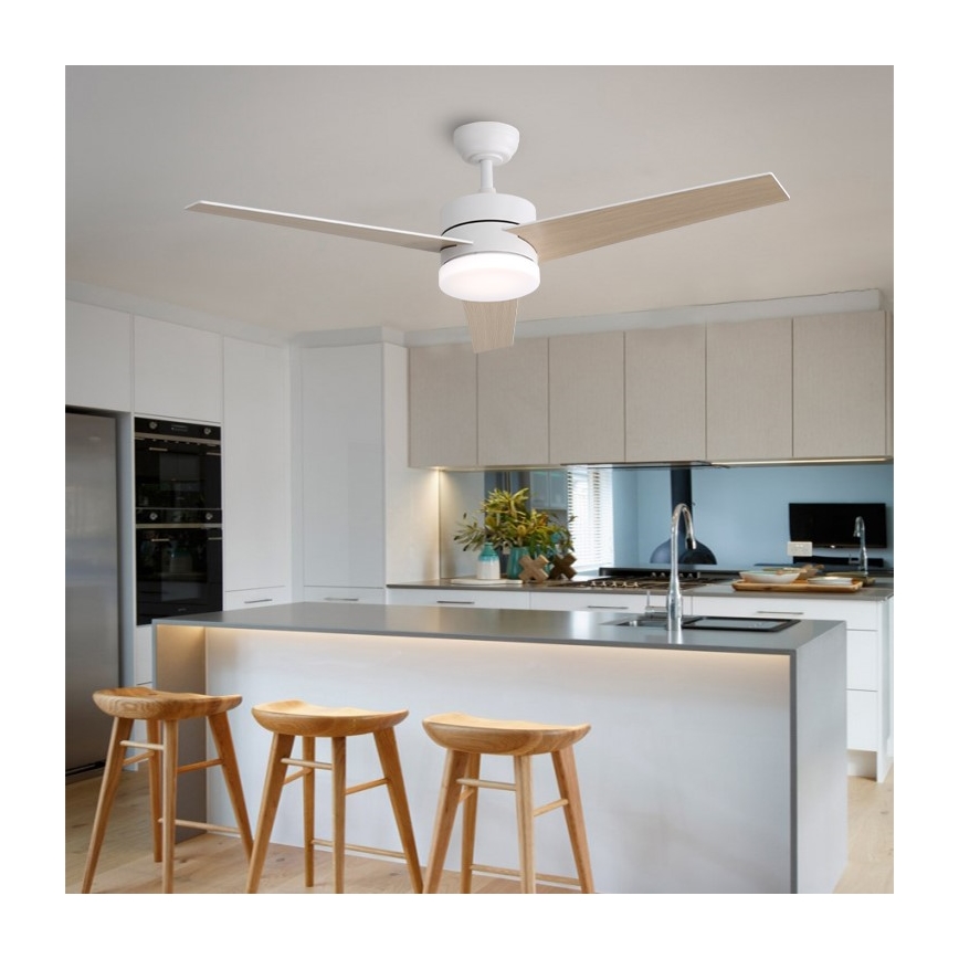 Immax NEO 07284L - LED+CCT Dimeriuojamas lubinis ventiliatorius VARIABLE LED/24W/230V 3000/4000/6000K Wi-Fi Tuya skersmuo 132 cm + nuotolinis valdymas